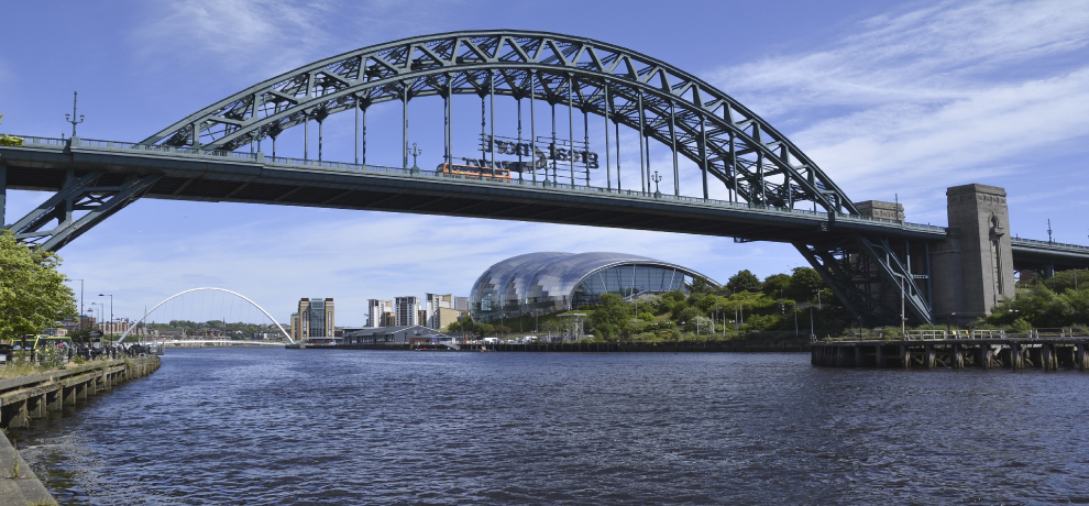 Tyne bridge and the river Tyne from the West looking East